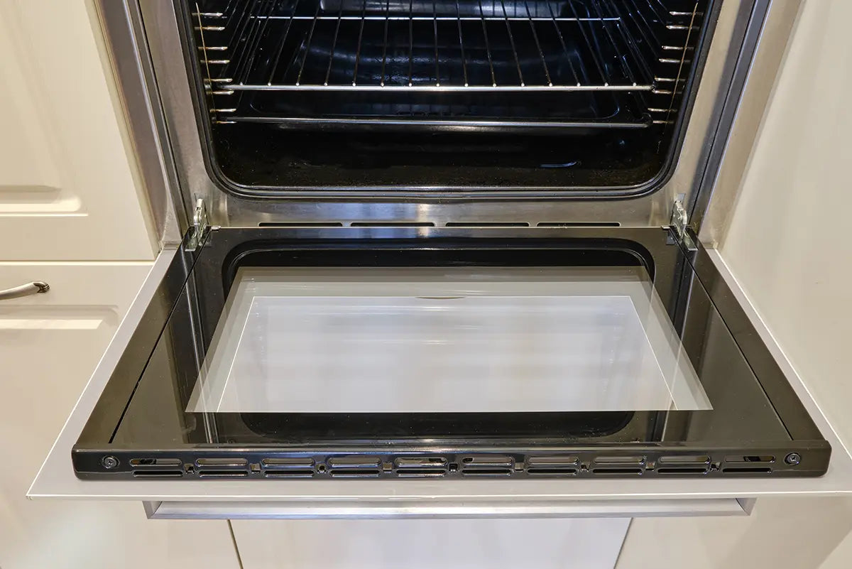 Oven grease and grime after Quick 'n Brite cleaning