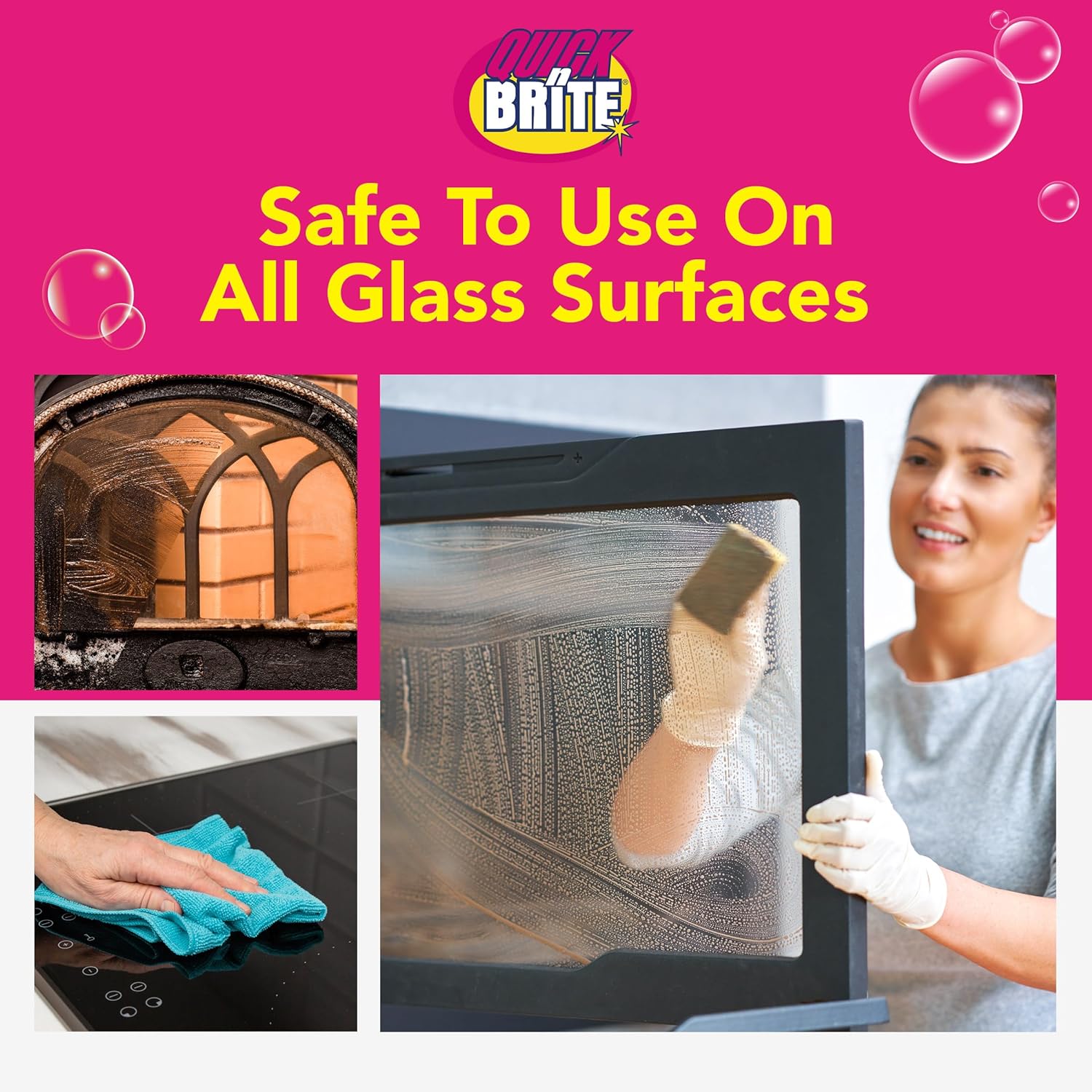 Quick N Brite Fireplace Cleaning Kit for Brick, Stone, Tile, Rock, Soot, Smoke, Creosote, and Ash, White