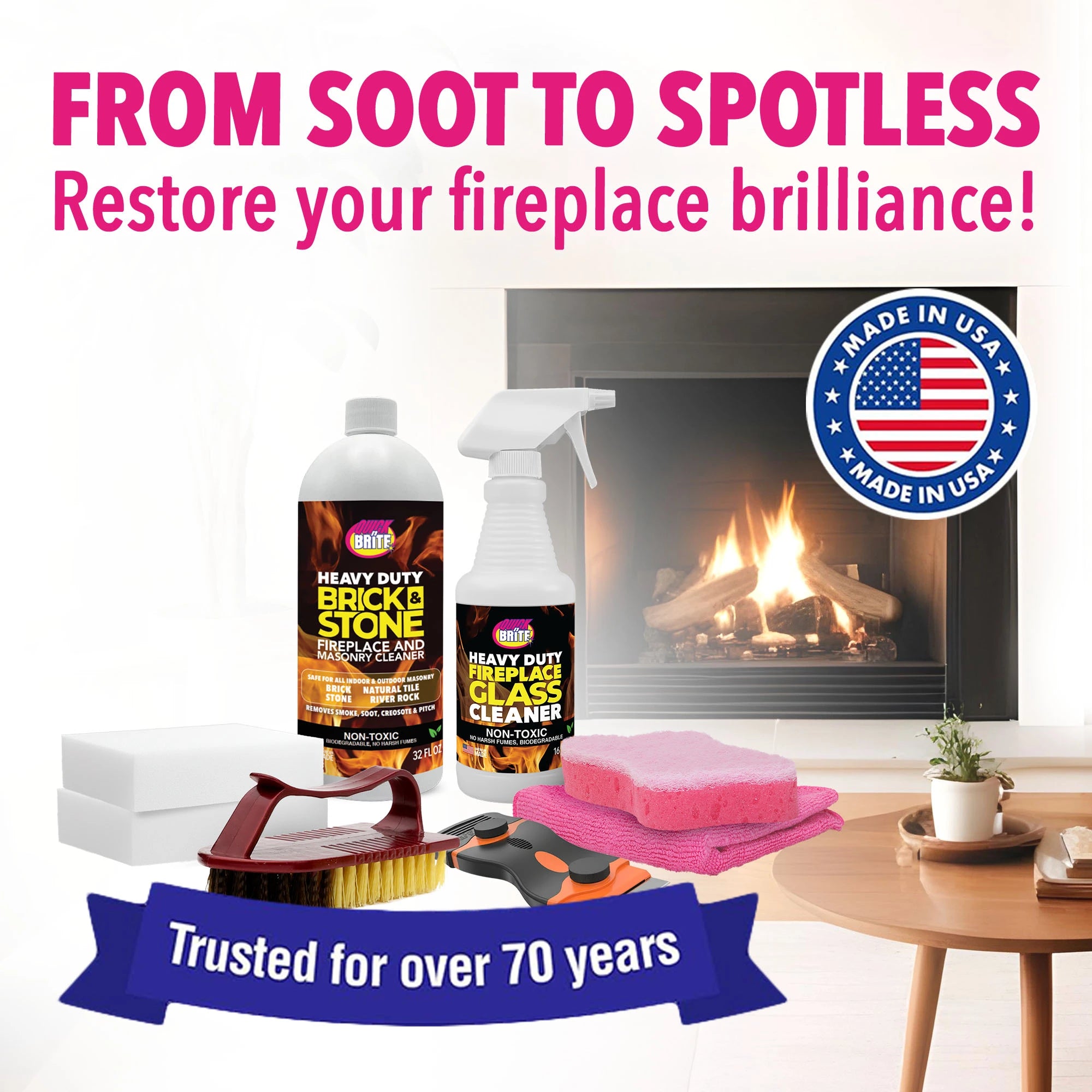 Quick ’n Brite Fireplace Cleaning Kit