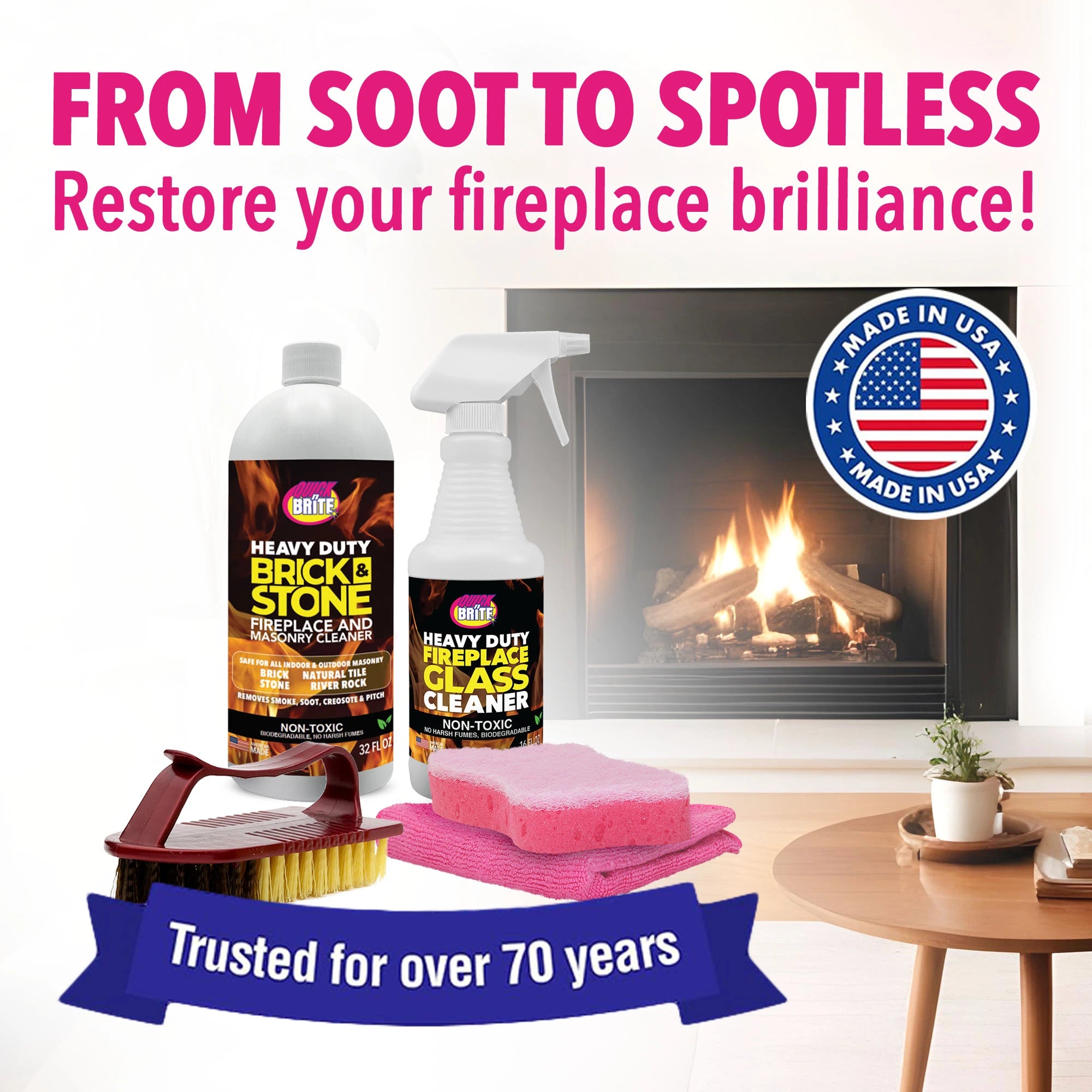 Quick ’n Brite Fireplace Cleaning Kit