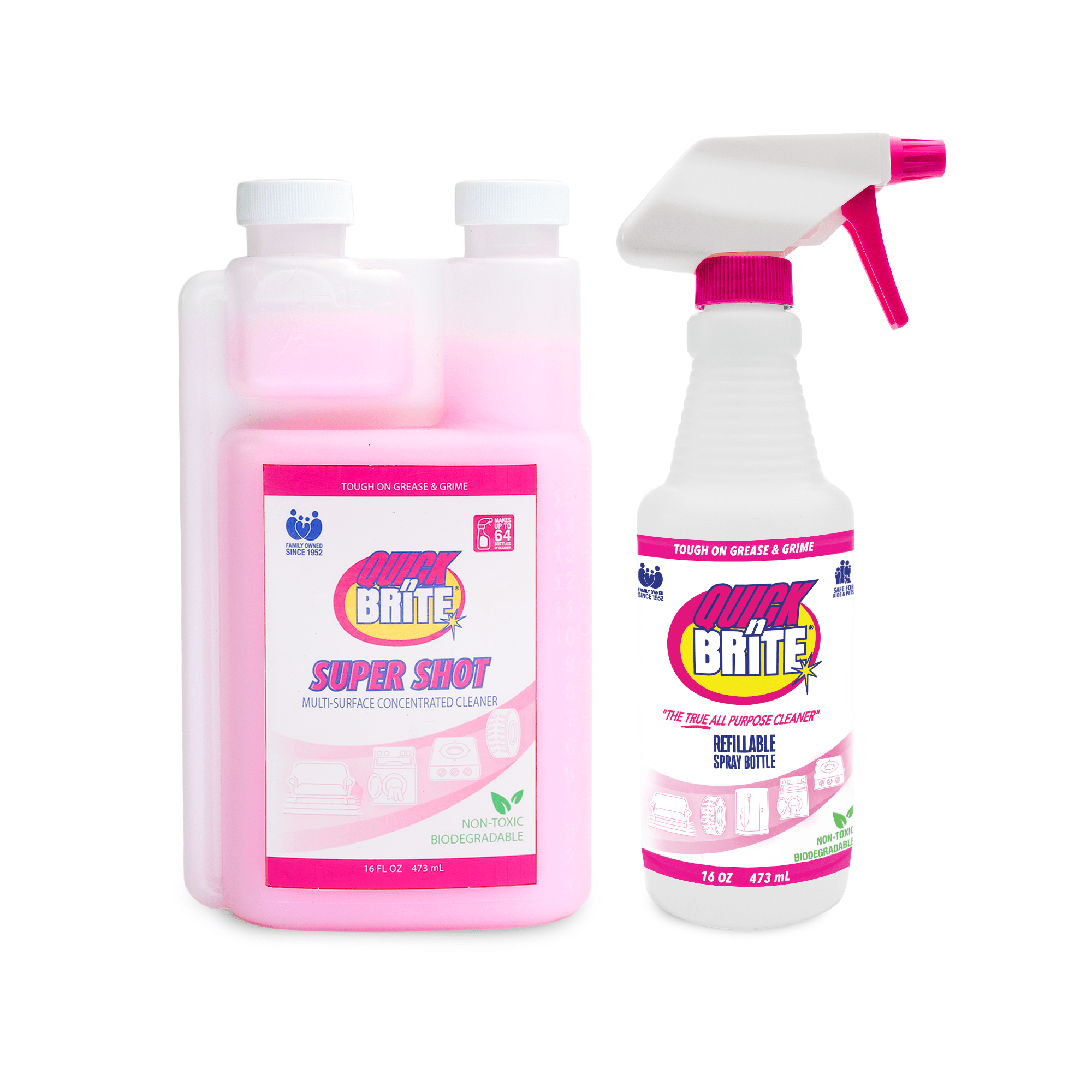 Quick ’n Brite Super Shot Liquid Cleaner with Spray Bottle