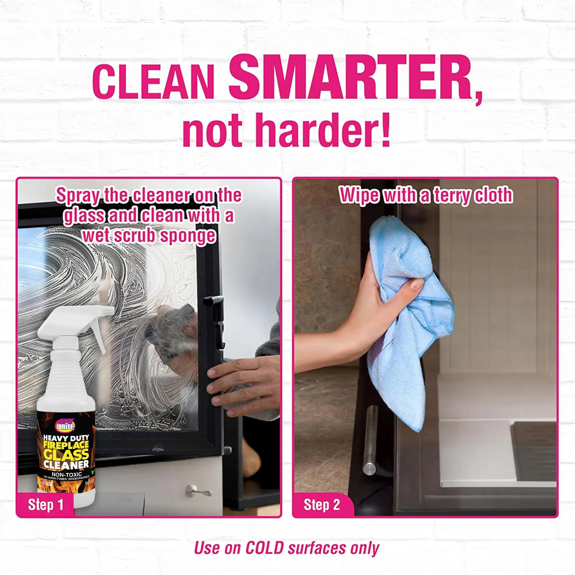 Quick ’n Brite Fireplace Glass Cleaner