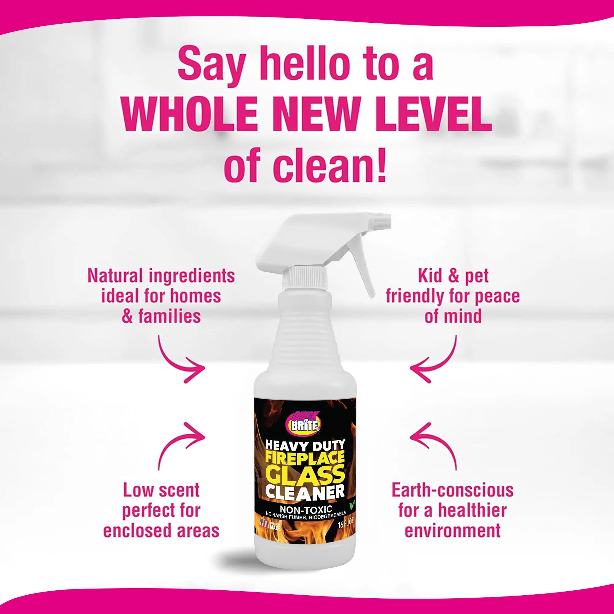 Quick ’n Brite Fireplace Glass Cleaner