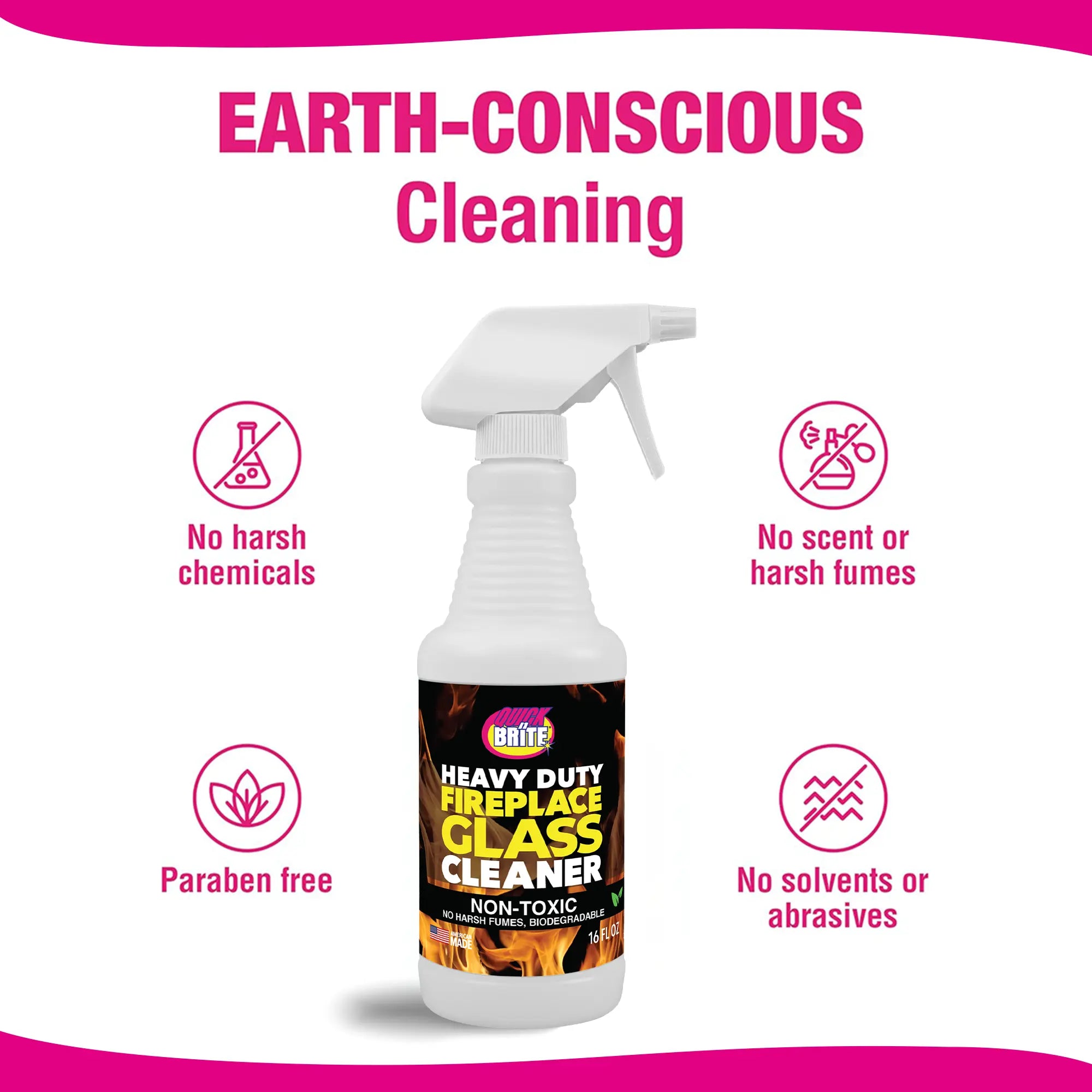 Quick ’n Brite Fireplace Glass Cleaner
