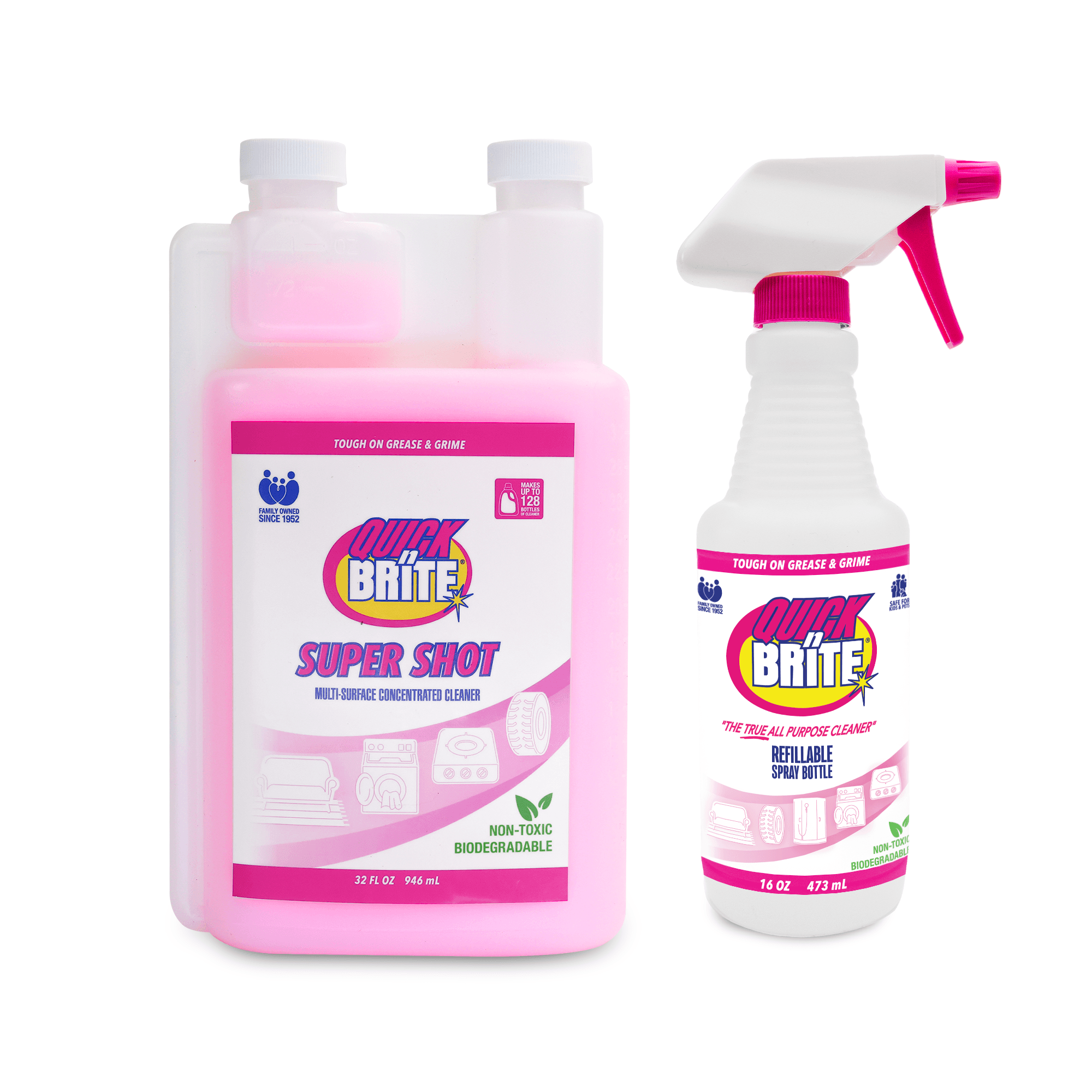 Quick ’n Brite Super Shot Liquid Cleaner with Spray Bottle