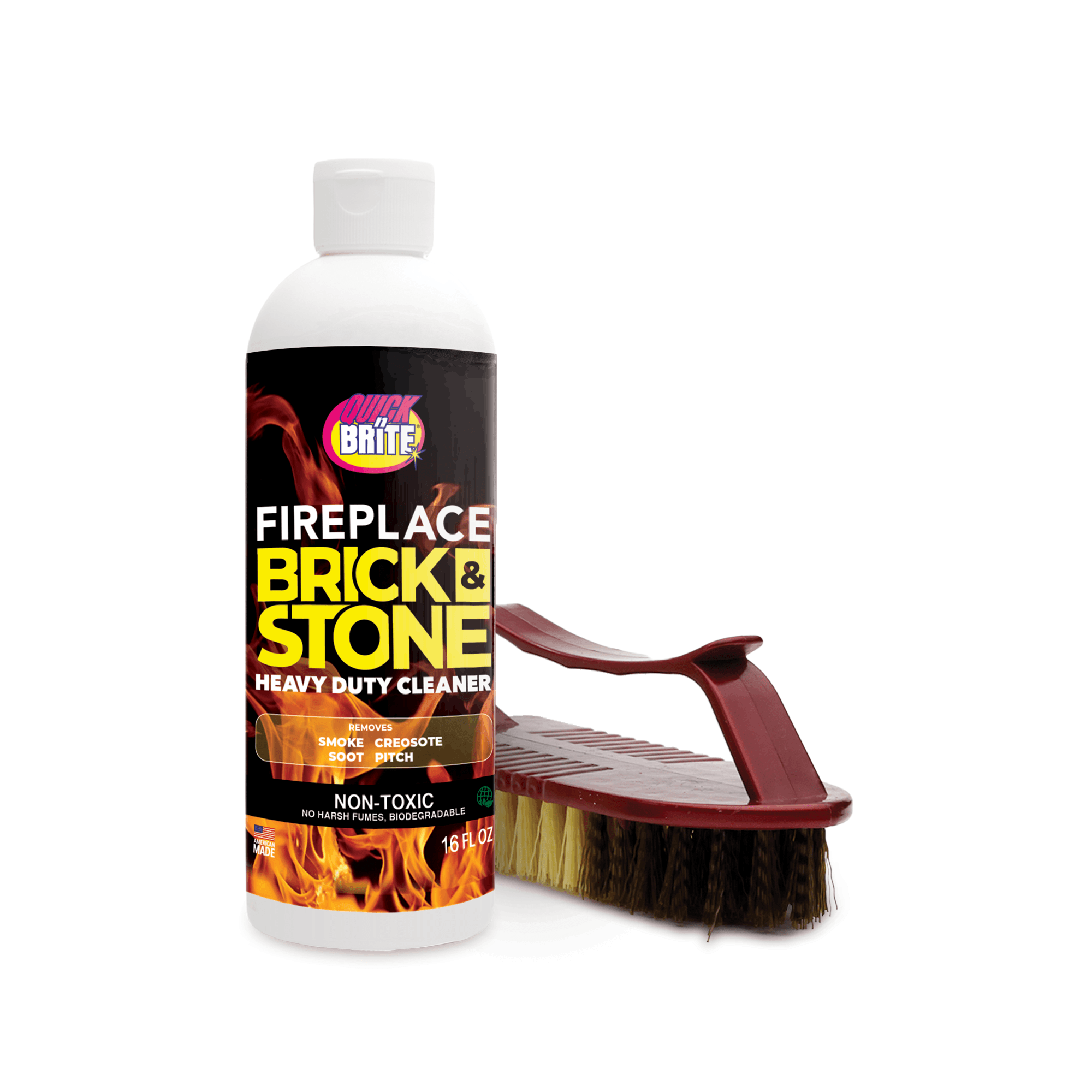 Quick ’n Brite Fireplace Brick & Stone Cleaner Gel with Cleaning Brush