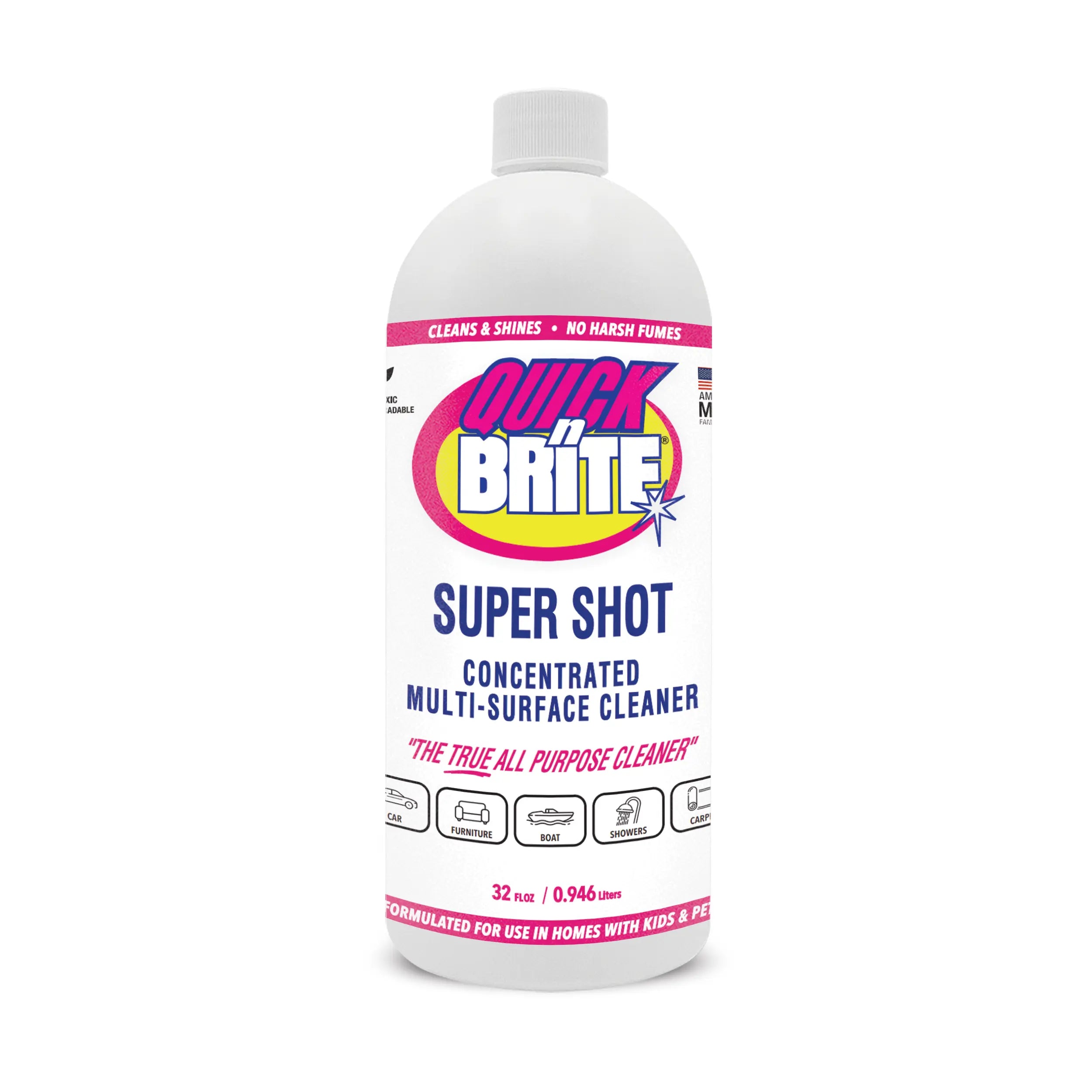 Quick ’n Brite Super Shot Liquid Cleaner 32oz with Spray Bottle